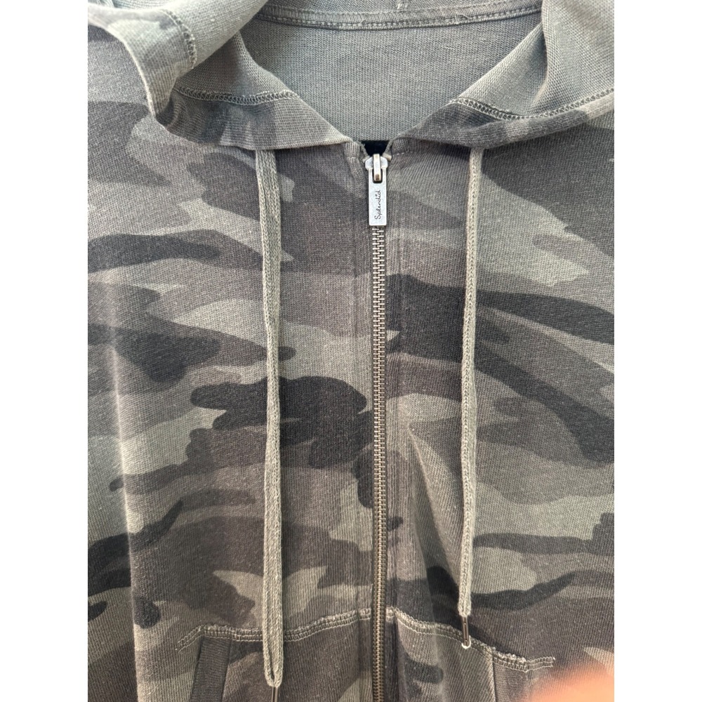 Splendid Womens super soft Camo Zip Up Hoodie grey/green faded Camouflage XS - Picture 4 of 10